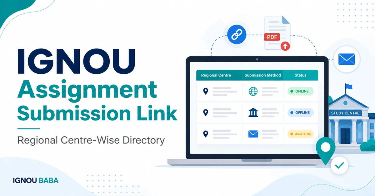 IGNOU assignment submission link by Regional Centre