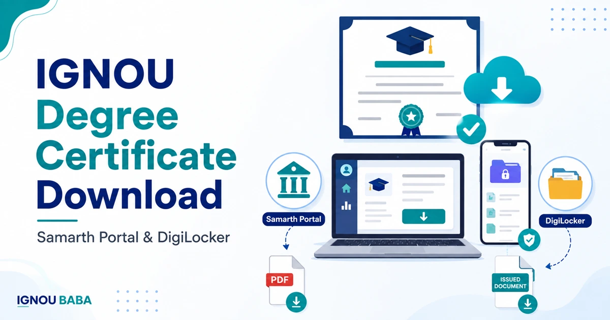 IGNOU degree certificate download through Samarth and DigiLocker
