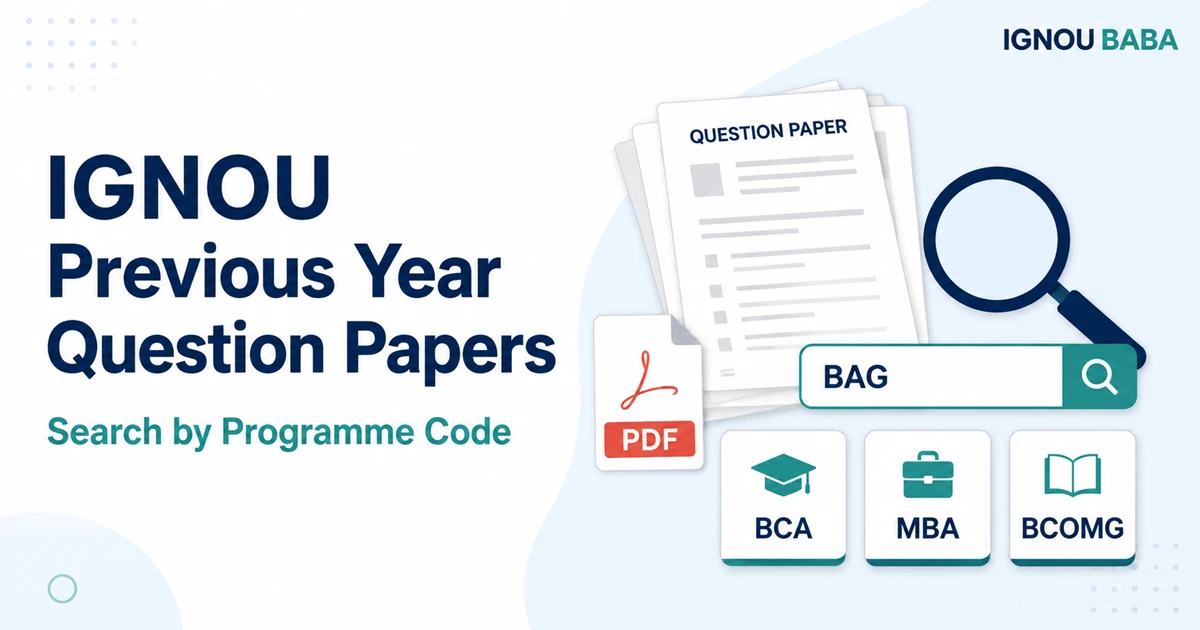 IGNOU previous year question papers search by programme code