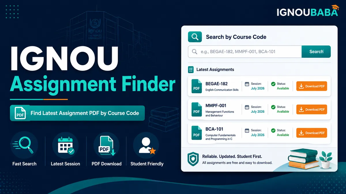 IGNOU Date Sheet Finder by course code