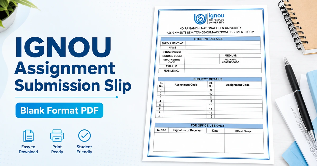 ignou assignment submission slip featured