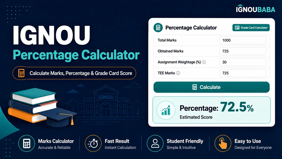 IGNOU Percentage Calculator and Grade Card Calculator