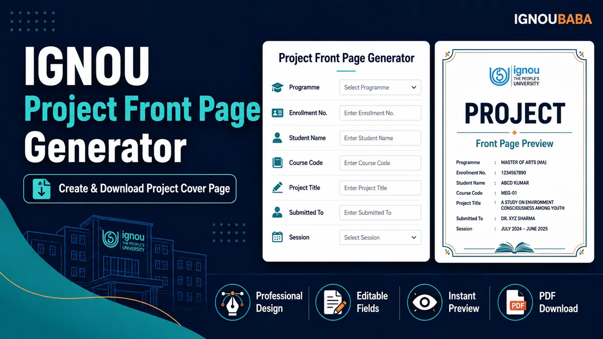 IGNOU Project Front Page Generator